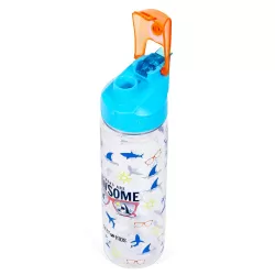 Eazy Kids Jawsome Shark 2-In-1 Tritan Water Bottle-Blue (650ml)