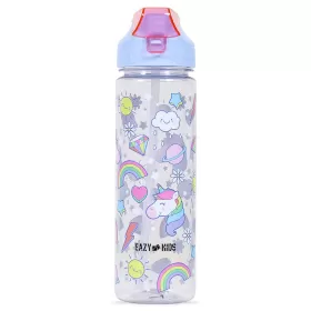 Eazy Kids Unicorn 2-In-1 Tritan Water Bottle-Blue (650ml)