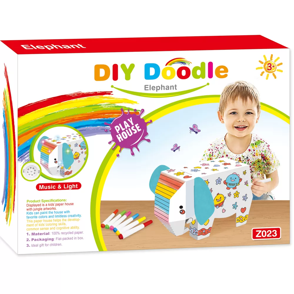 Eazy Kids DIY Doodle Coloring Elephant with Music and Light