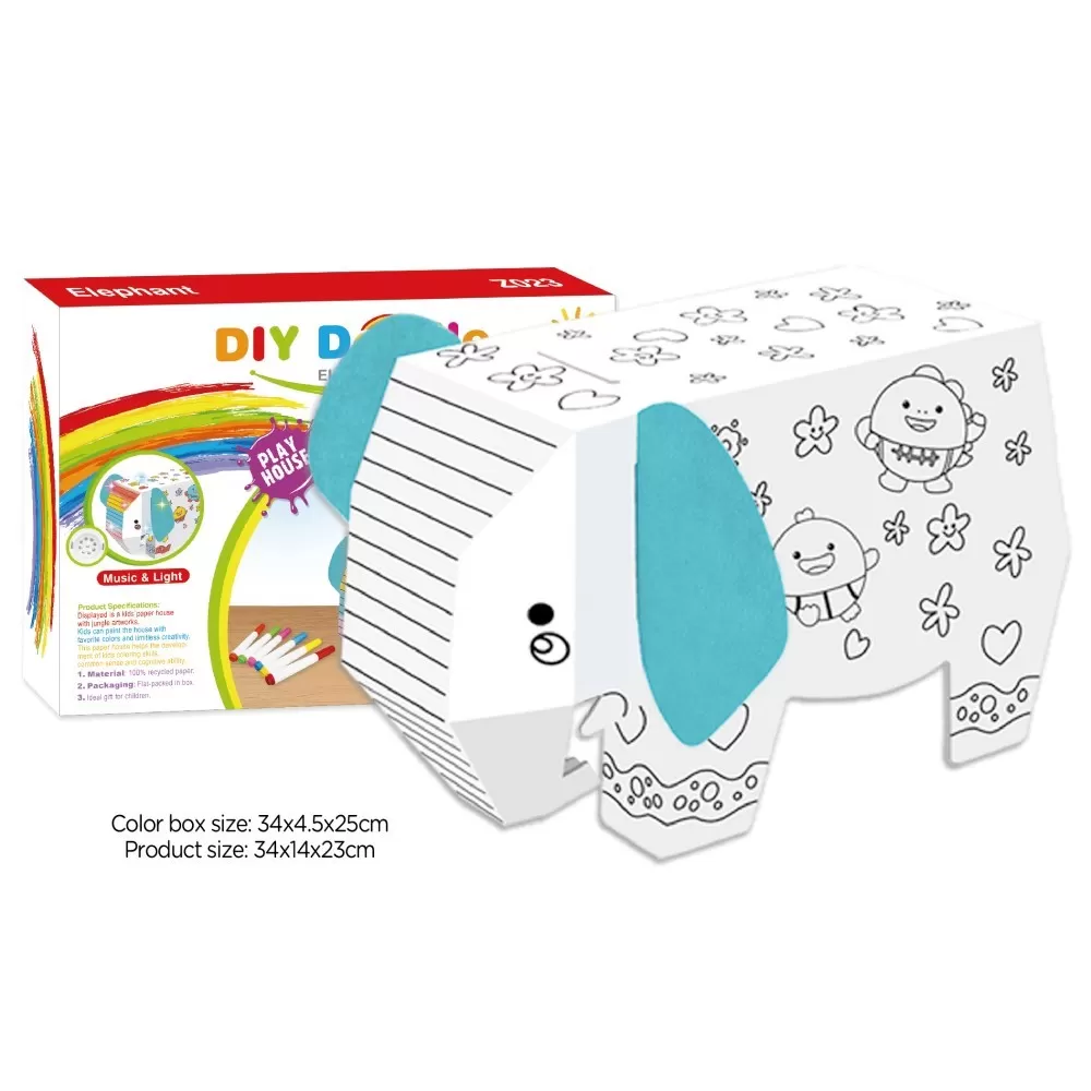 Eazy Kids DIY Doodle Coloring Elephant with Music and Light