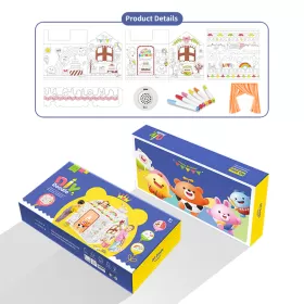 Eazy Kids - DIY Doodle Coloring Kit w/ Set of 6 Sketch Pens - Happy Birthday House