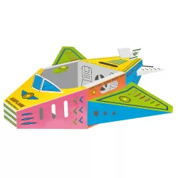 Eazy Kids - DIY Doodle Coloring Kit w/ Set of 6 Sketch Pens - Wearable Airplane