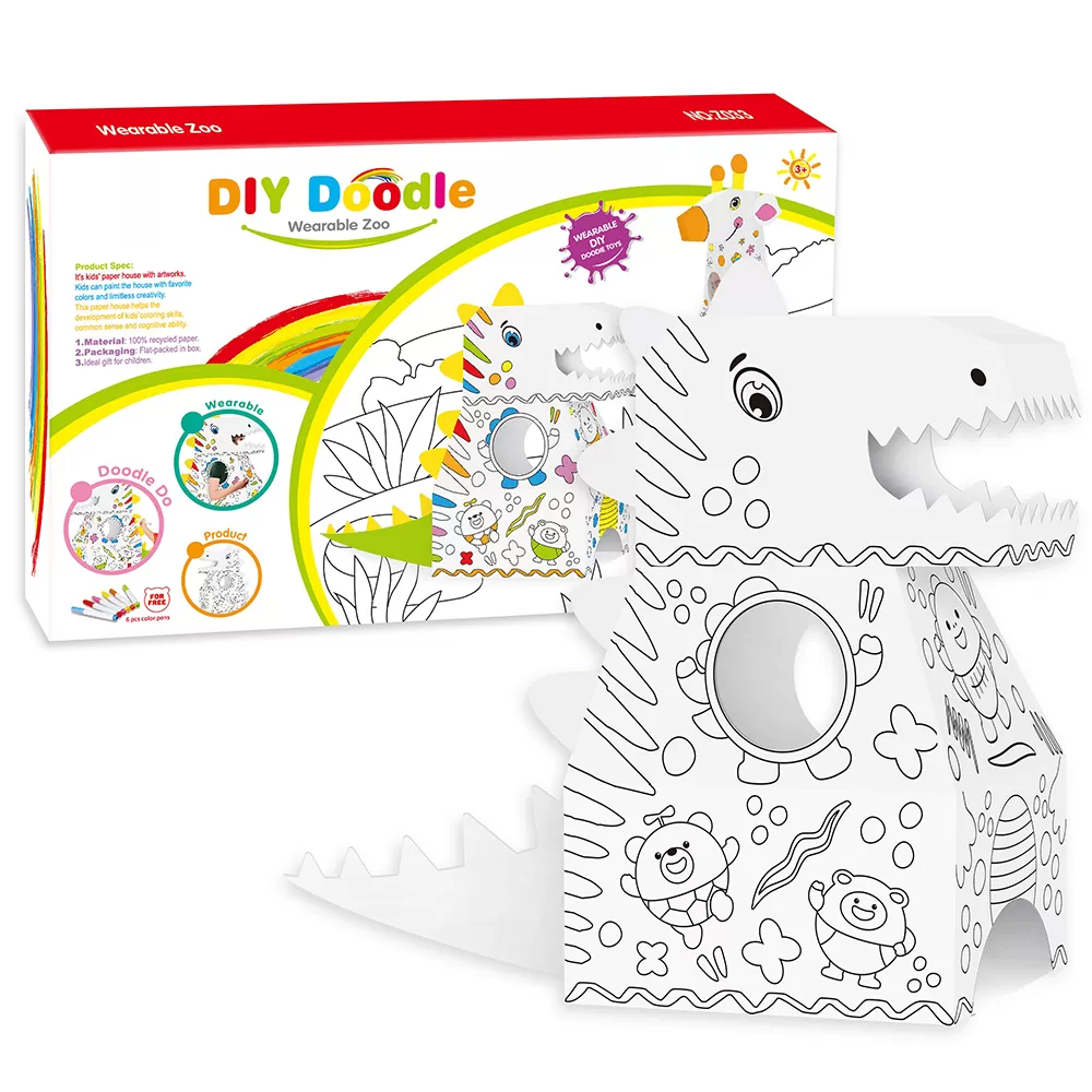 Eazy Kids - Diy Doodle Coloring Wearable Dinosaur