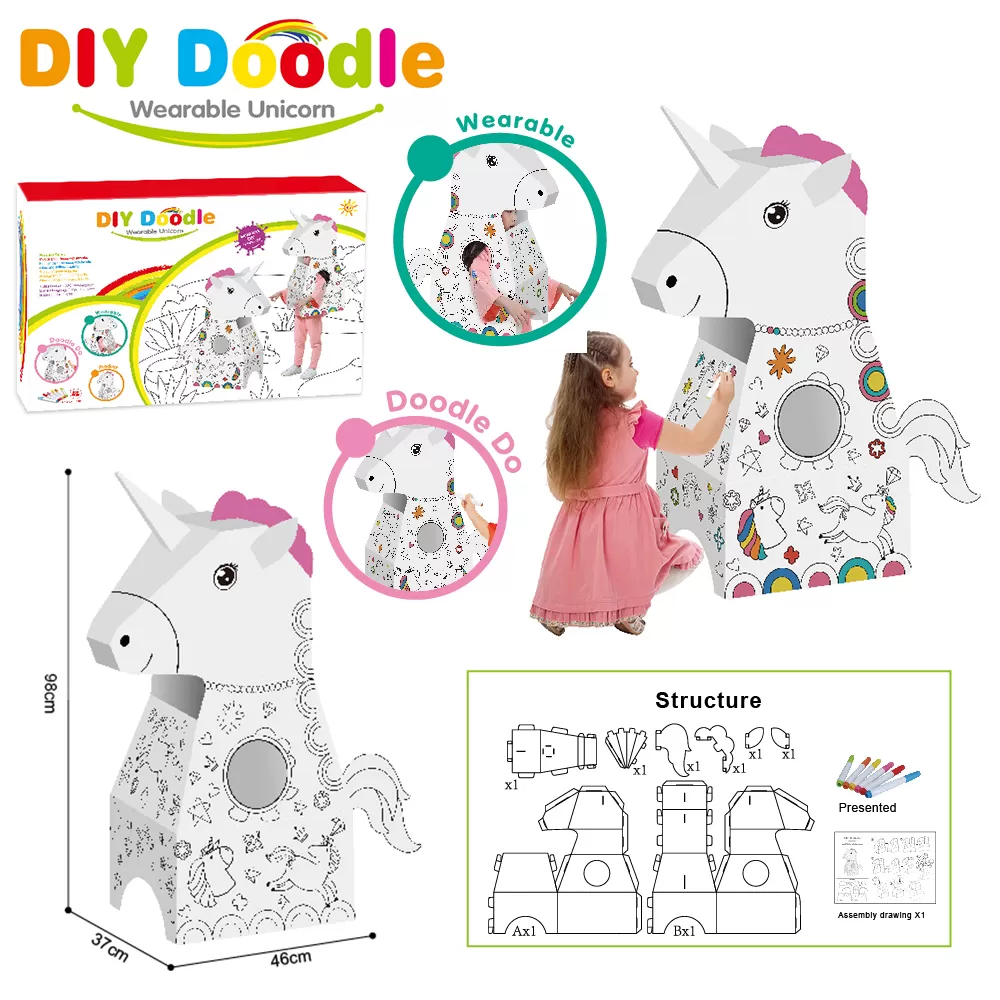 Eazy Kids - Doodle Art &amp; Craft Coloring Wearable Unicorn