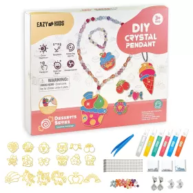 Eazy Kids DIY Kids Art & Craft Crystal Pendant Making & Coloring Set XL - Dessert