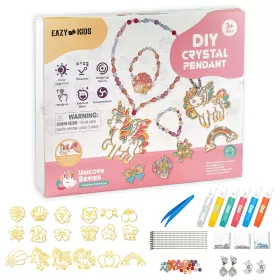 Eazy Kids DIY Kids Art & Craft Crystal Pendant Making & Coloring Set - Unicorn