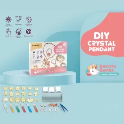 Eazy Kids DIY Kids Art & Craft Crystal Pendant Making & Coloring Set XL - Unicorn