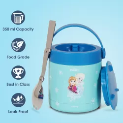 Disney Frozen Princess Elsa Stainless Steel Insulated Food Jar-Blue(350ml)