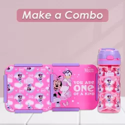 Disney Minnie Mouse 1/2/3/4 Compartment Convertible Bento Lunch Box-Pink