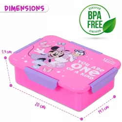 Disney Minnie Mouse 1/2/3/4 Compartment Convertible Bento Lunch Box-Pink