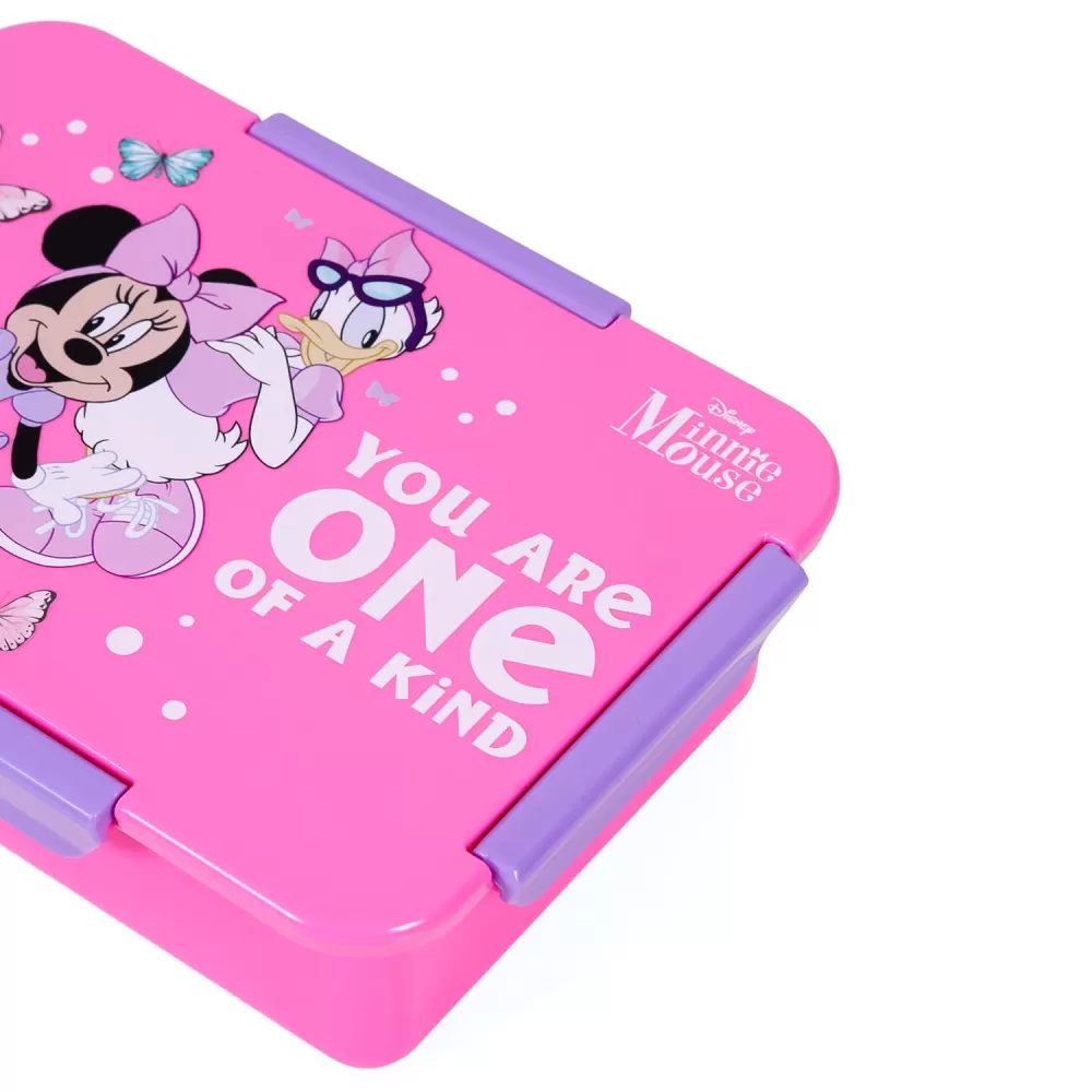 Disney Minnie Mouse 1/2/3/4 Compartment Convertible Bento Lunch Box-Pink