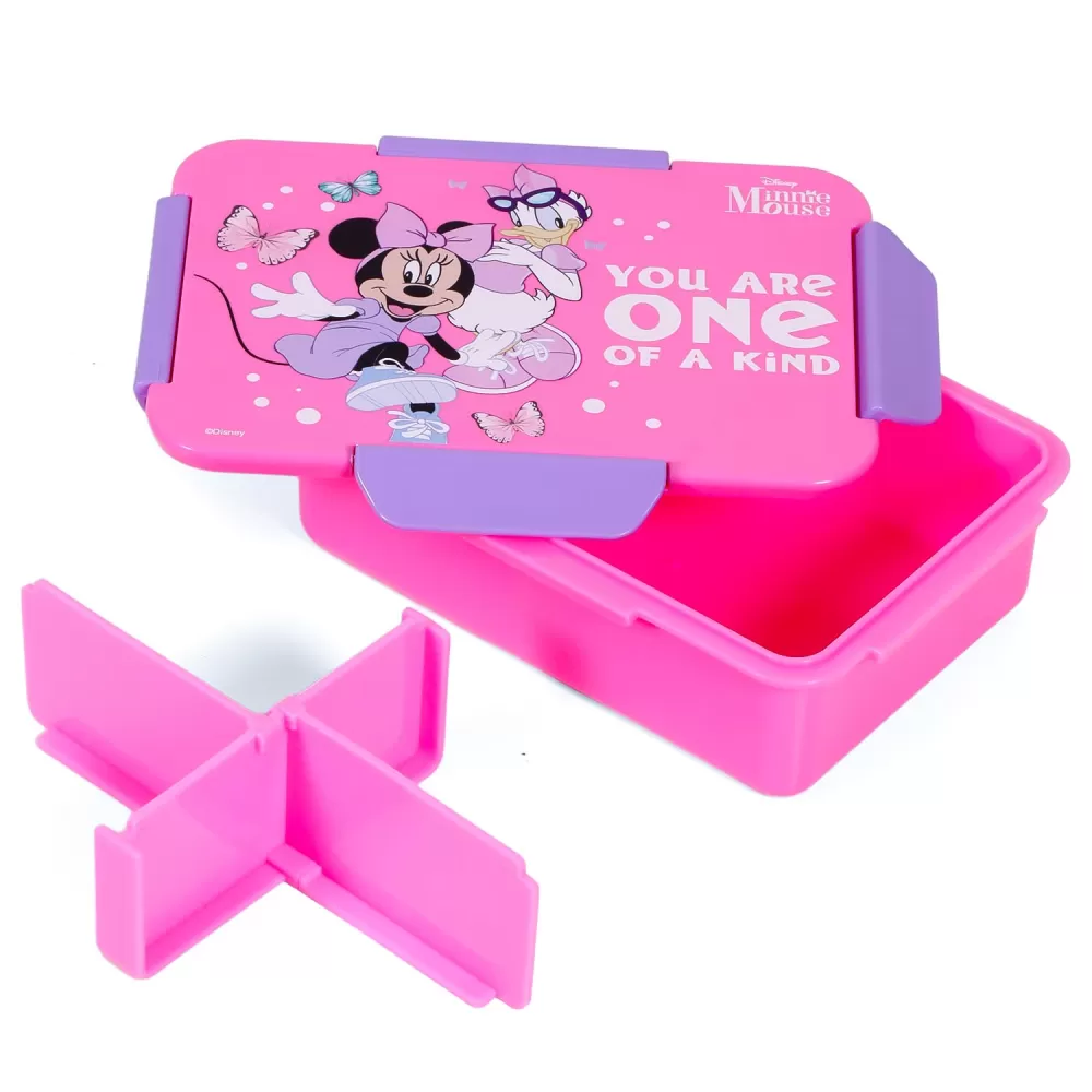 Disney Minnie Mouse 1/2/3/4 Compartment Convertible Bento Lunch Box-Pink