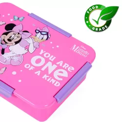 Disney Minnie Mouse 1/2/3/4 Compartment Convertible Bento Lunch Box-Pink