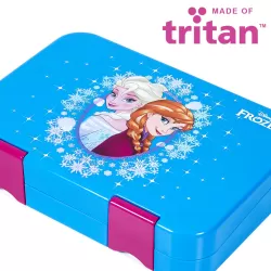 Disney Frozen Elsa Anna 6/4 Compartment Convertible Bento Tritan Lunch Box-Blue