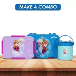 Disney Frozen Princess 1/2/3/4 Compartment Convertible Bento Lunch Box-Purple