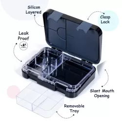 Marvel Spider-Man 6 / 4 Compartment Convertible Bento Tritan Lunch Box -  Black