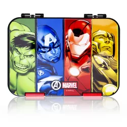 Marvel Avengers Super Hero 6/4 Compartment Convertible Bento Tritan Lunch Box-Black