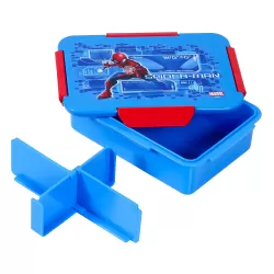 Marvel Spider-Man 1/2/3/4 Compartment Convertible Bento Lunch Box-Blue