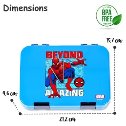 Marvel Beyond Amazing Spider Man 6/4 Compartment Convertible Bento Tritan Lunch Box-Blue