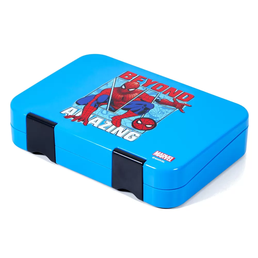 Marvel Beyond Amazing Spider Man 6/4 Compartment Convertible Bento Tritan Lunch Box-Blue