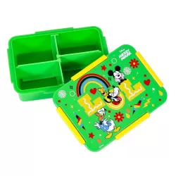 Disney LOL Mickey Mouse 1/2/3/4 Compartment Convertible Bento Lunch Box-Green