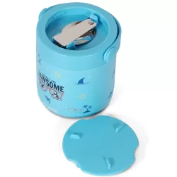 Eazy Kids Jawsome Shark Stainless Steel Insulated Food Jar-Blue(350ml)