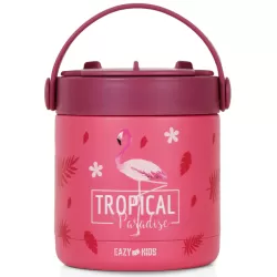 Eazy Kids Tropical Stainless Steel Insulated Food Jar-Pink (350ml)