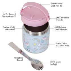 Eazy Kids Unicorn Stainless Steel Insulated Food Jar-Blue(350ml)