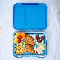 Eazy Kids 6 & 4 Convertible Bento Lunch Box - Glitter Blue