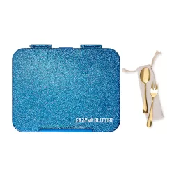 Eazy Kids 6 & 4 Convertible Bento Lunch Box - Glitter Blue