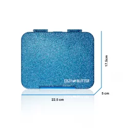 Eazy Kids 6 & 4 Convertible Bento Lunch Box - Glitter Blue