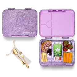 Eazy Kids 6 & 4 Convertible Bento Lunch Box - Glitter Purple