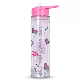 Eazy Kids Tritan Double Wall Glitter 550ml Water Bottle with Carry handle - It's Girls Things Pink