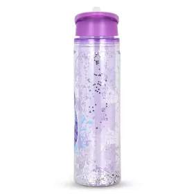 Eazy Kids Tritan Double Wall Glitter 550ml Water Bottle with Carry handle - Mermaid Purple