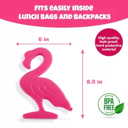 Eazy Kids Set of 4 Flamingo Reusable Hard Ice Packs for Lunch bags - Pink