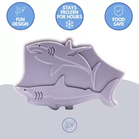 Eazy Kids Set of 4 Shark Reusable Hard Ice Packs for Lunch bags - Purple