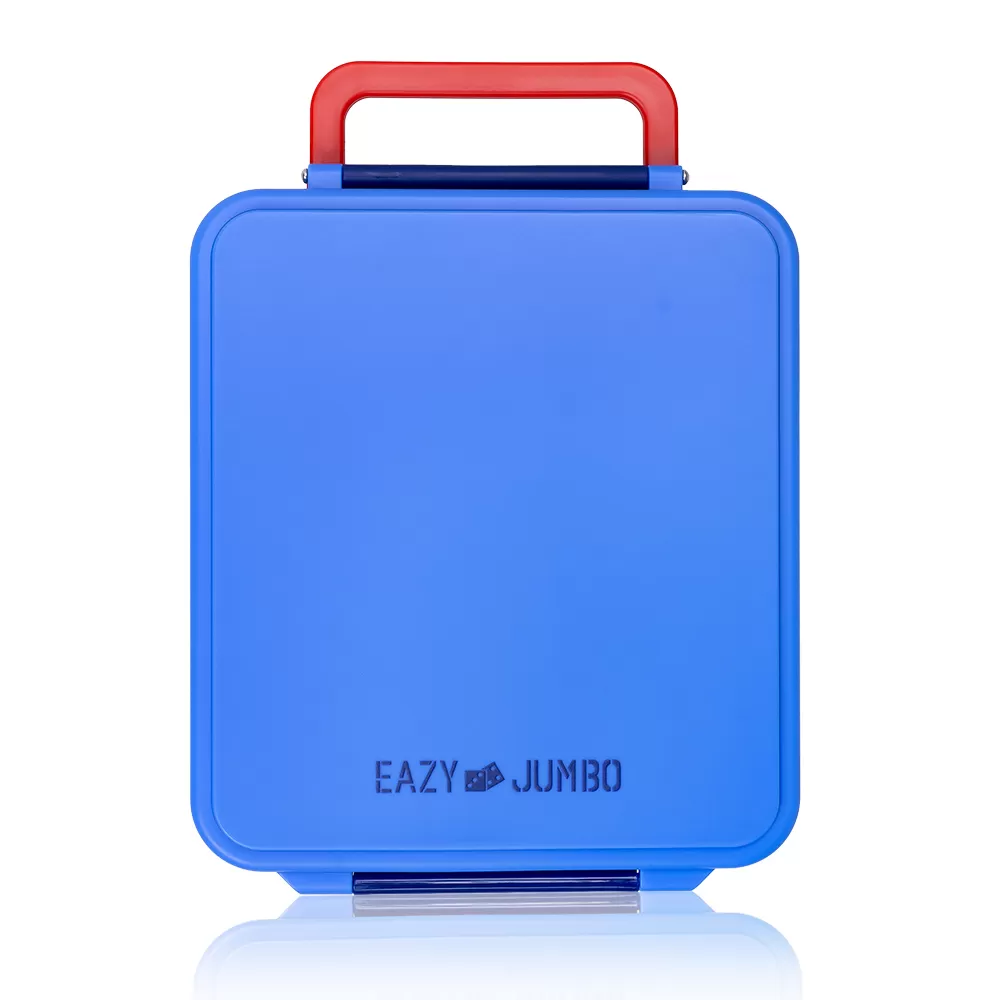 Eazy Kids Jumbo Bento Lunch Box w/ Thermos &amp; Dip Jar- Blue