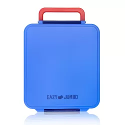 Eazy Kids Jumbo Bento Lunch Box w/ Thermos & Dip Jar- Blue