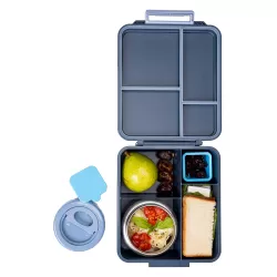 Eazy Kids Jumbo Bento Lunch Box w/ Thermos & Dip Jar- Grey