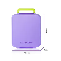 Eazy Kids Jumbo Bento Lunch Box w/ Thermos & Dip Jar- Purple