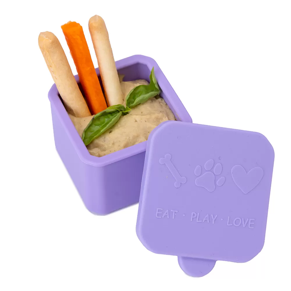 Eazy Kids Jumbo Bento Lunch Box w/ Thermos &amp; Dip Jar- Purple