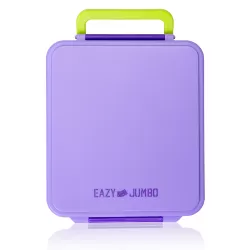 Eazy Kids Jumbo Bento Lunch Box w/ Thermos & Dip Jar- Purple