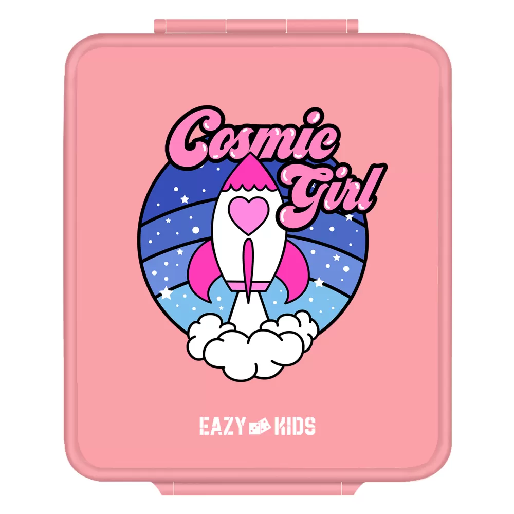 Eazy Kids Jumbo Bento Lunch Box w/t Insulated Jar-Cosmic Girl Pink