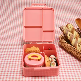 Eazy Kids Jumbo Bento Lunch Box with Insulated Jar - Pink