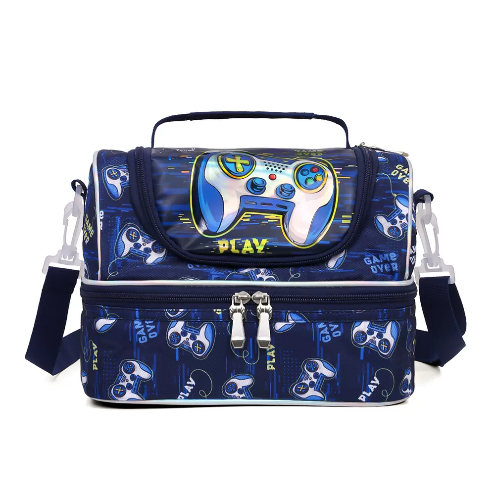 Eazy Kids Dual Compartment Lunch Bag Gamer - Blue