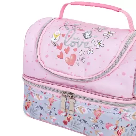 Eazy Kids Dual Compartment Lunch Bag Love - Pink