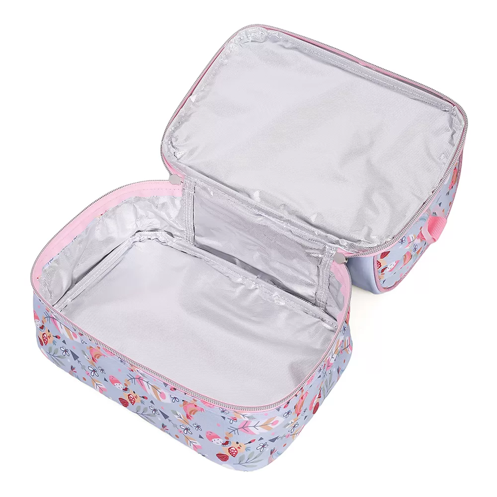 Eazy Kids Dual Compartment Lunch Bag Love - Pink