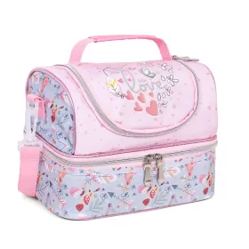 Eazy Kids Dual Compartment Lunch Bag Love - Pink