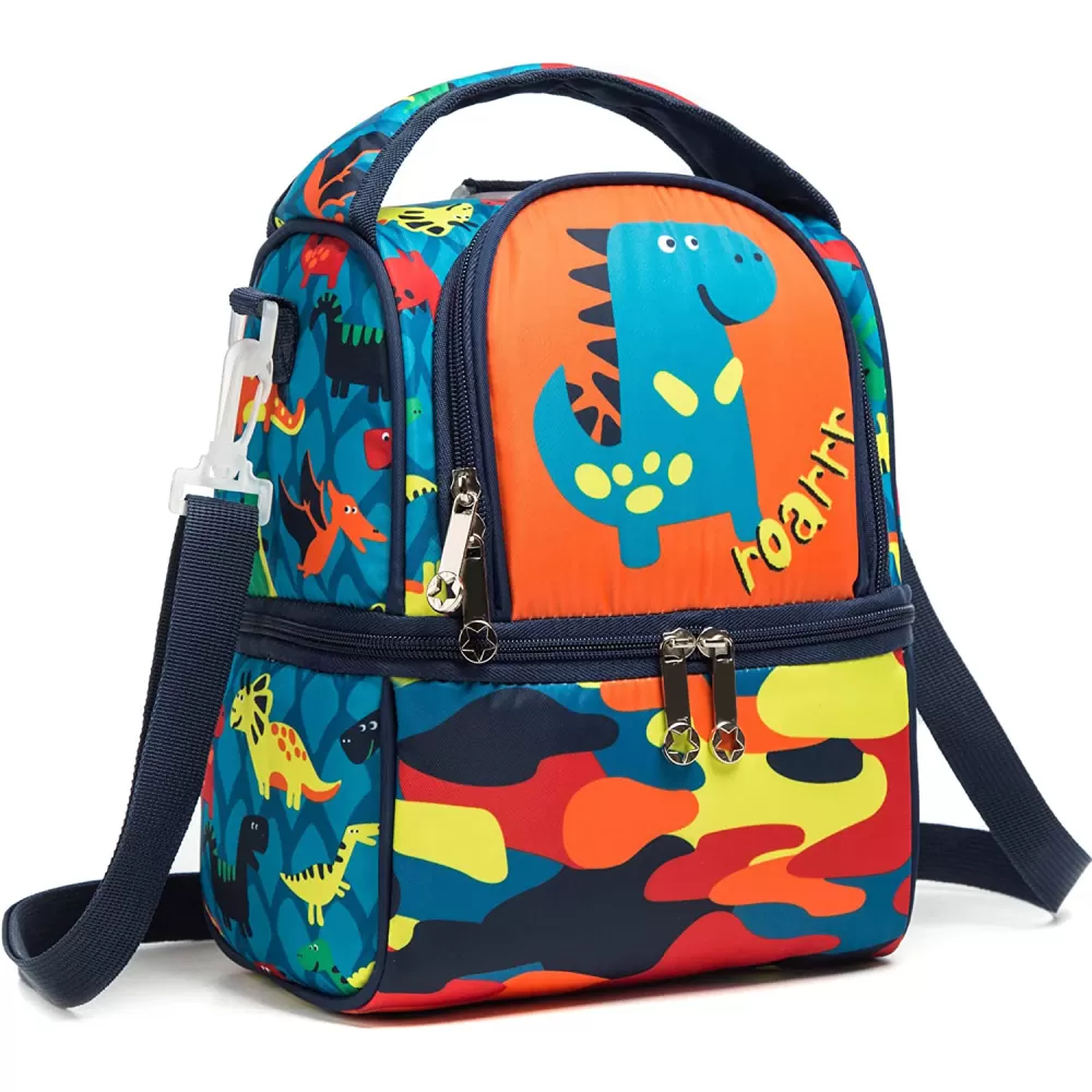 Eazy Kids-Lunch &amp; Picnic bag-Dinosaur Blue