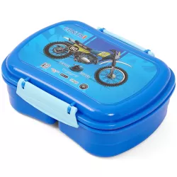 Eazy Kids Lunch Box wt Bottle - Bike Blue